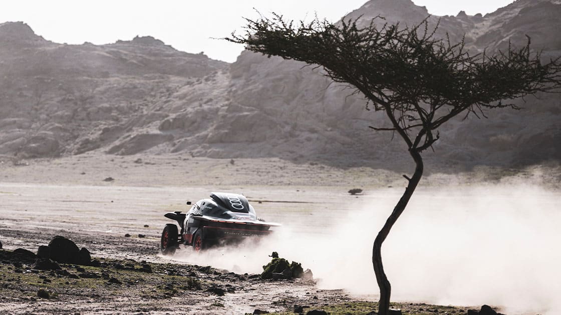 Carlos Sainz at the 2023 Dakar for Audi