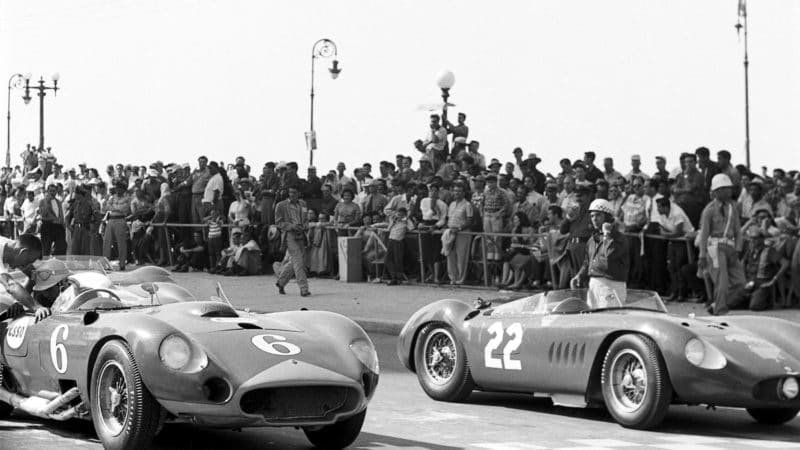 Carroll Shelby and Jean Behra on the grid for the 1958 Grand Prix of Cuba