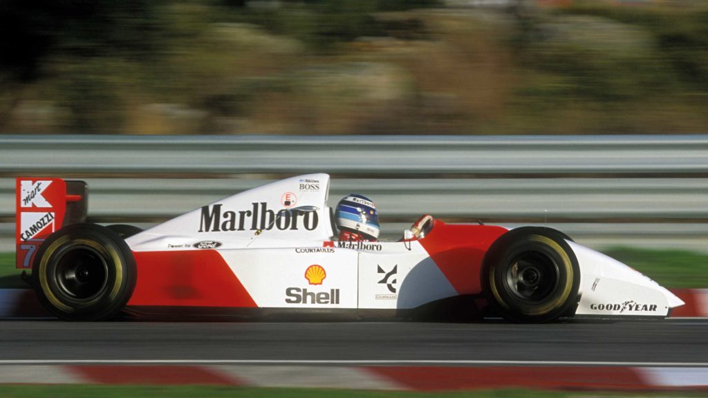 Hakkinen racing at 1993 Portuguese GP