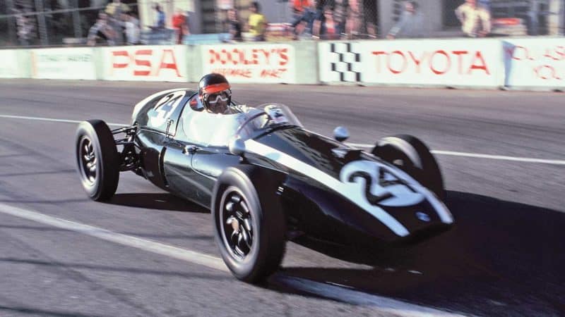 Jack Brabham in the Tom Wheatcroft-owned Cooper T51