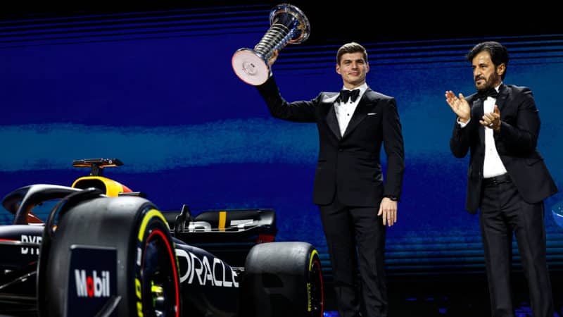 Max Verstappen awarded at 2022 FIA prize-giving