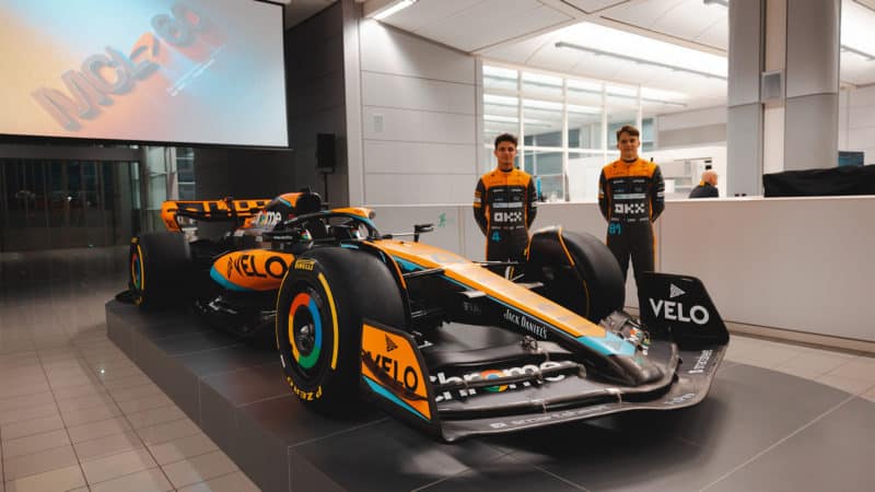 McLaren 2023 car launch with Oscar Piastri and Lando Norris
