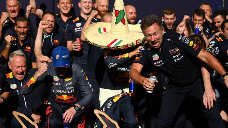 Red Bull F1 team celebrates in 2022