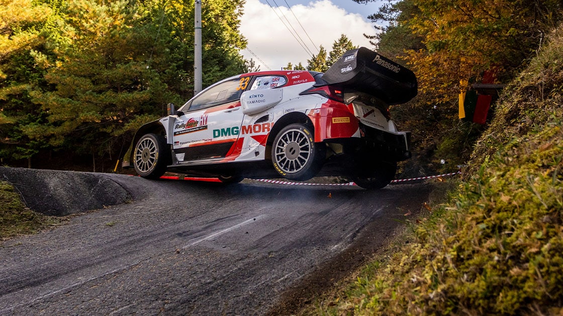 Toyota WRC driver Elfyn Evans at the Japanese round