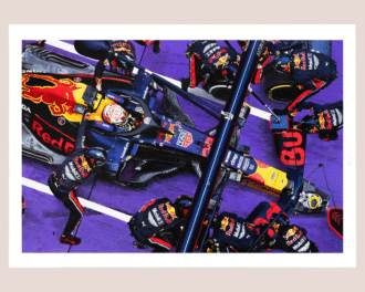 Product image for Max Verstappen - Red Bull pit stop - Limited edition print by James Stevens