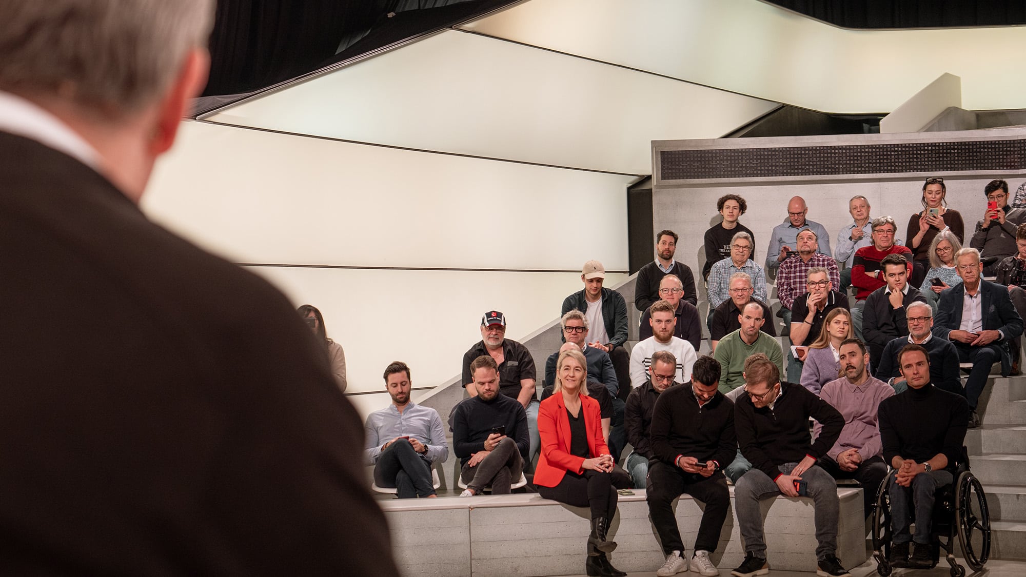 Andreas Seidl in audience at Sauber 2023 F1 car launch