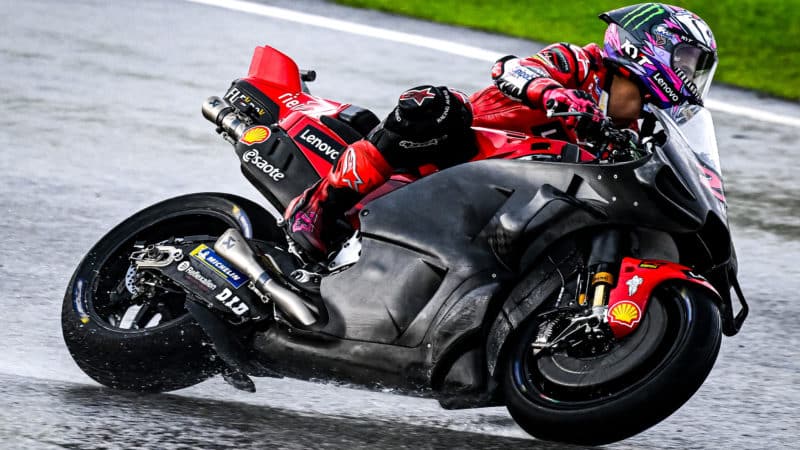 Ducati with black carbon fairing in 2023 MotoGP Sepang testing