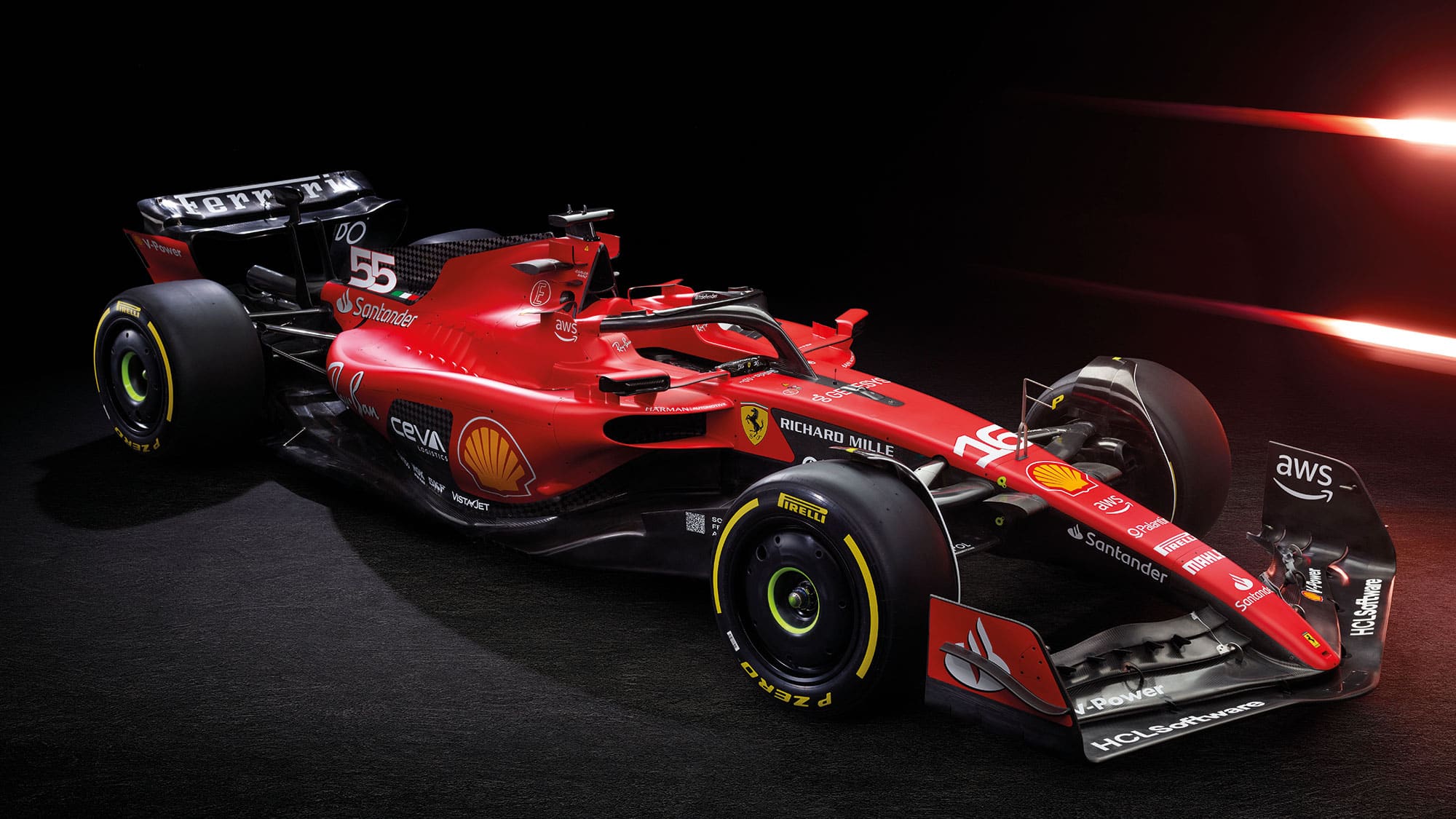 F1 Ferrari 2023 side view