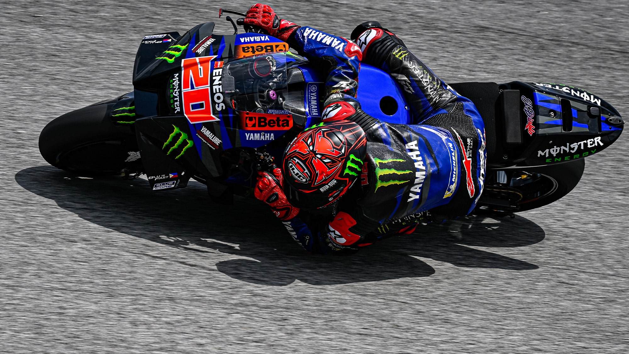 Fabio Quartararo cornering in 2023 MotoGP Sepang test