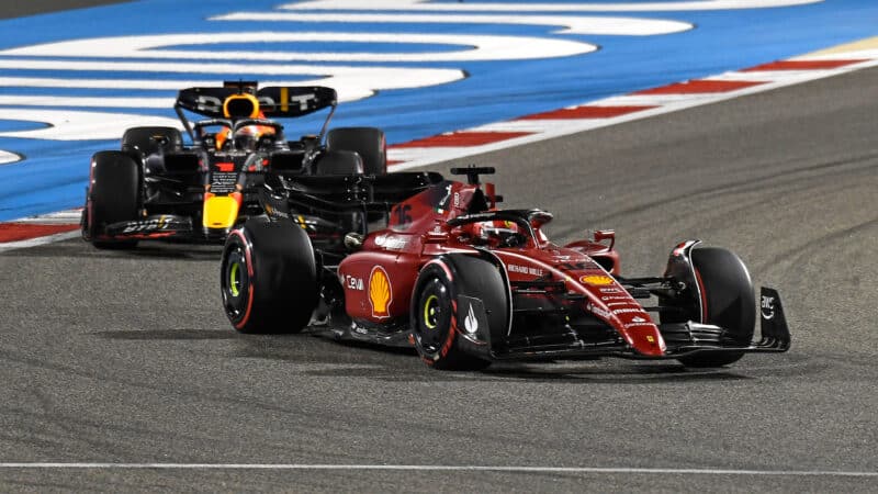 Max Verstappen Charles Leclerc 2022 Bahrain Grand Prix