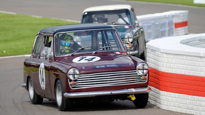 Huff on track in Austin A40 at 2017 Goodwood