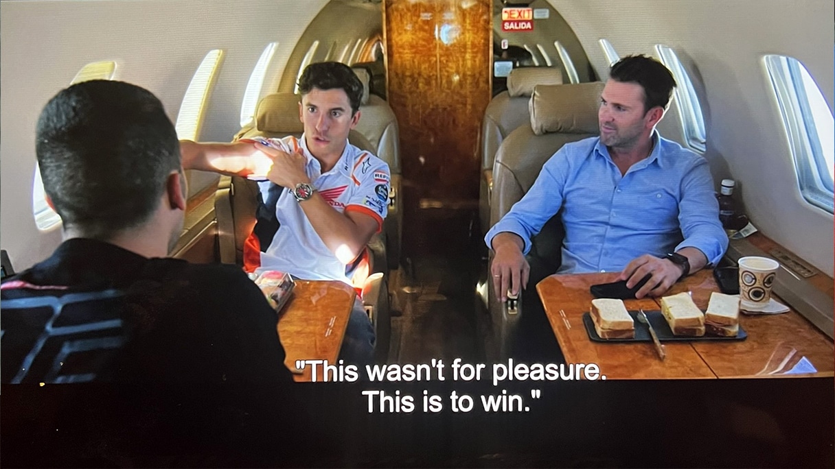 Marc Marquez shows arm scar on plane in new documentary