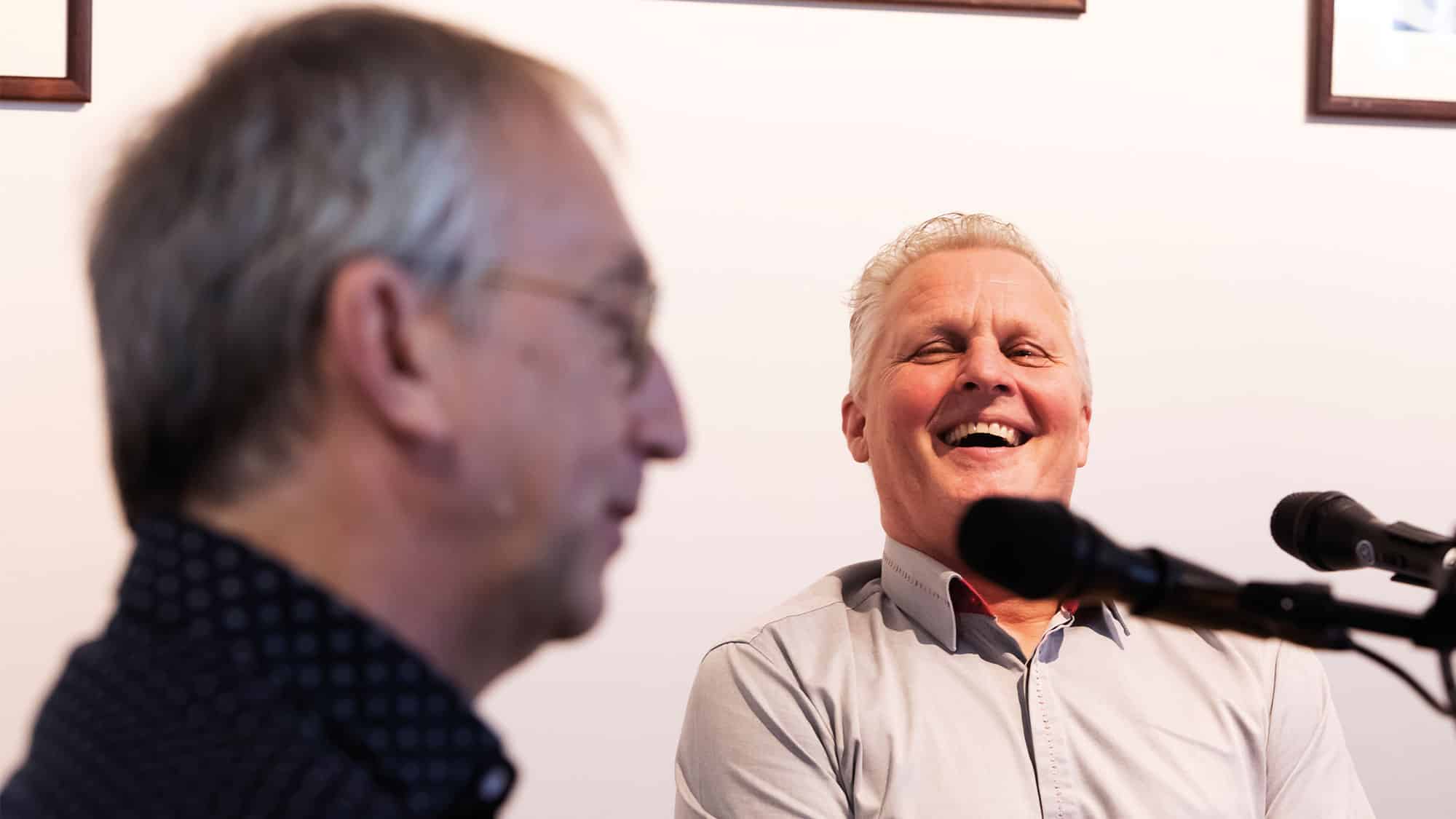 Mark hughs and Johnny Herbert have a chat