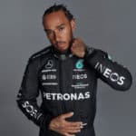 Lewis Hamilton poses pre-season