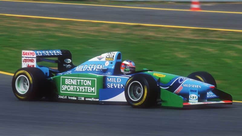 Michael Schumacher, drives Benetton B194 in 1994