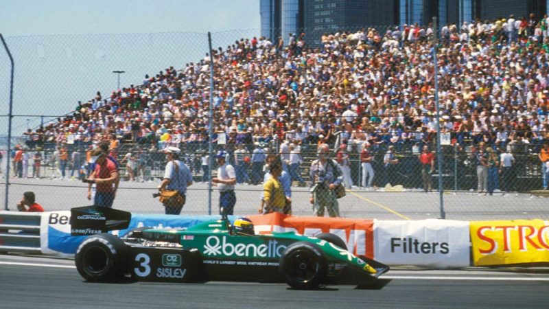 Michele Alboreto’s wins the Detroit GP