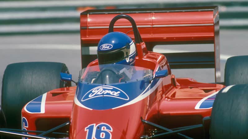 Patrick Tambay (Beatrice Lola-Ford) in the 1986 Monaco Grand Prix. Photo- Grand Prix Photo