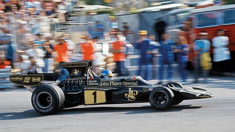 Peterson in the Lotus 72 at Monaco