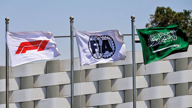 Saudi Arabia, Formula 1 and FIA flags