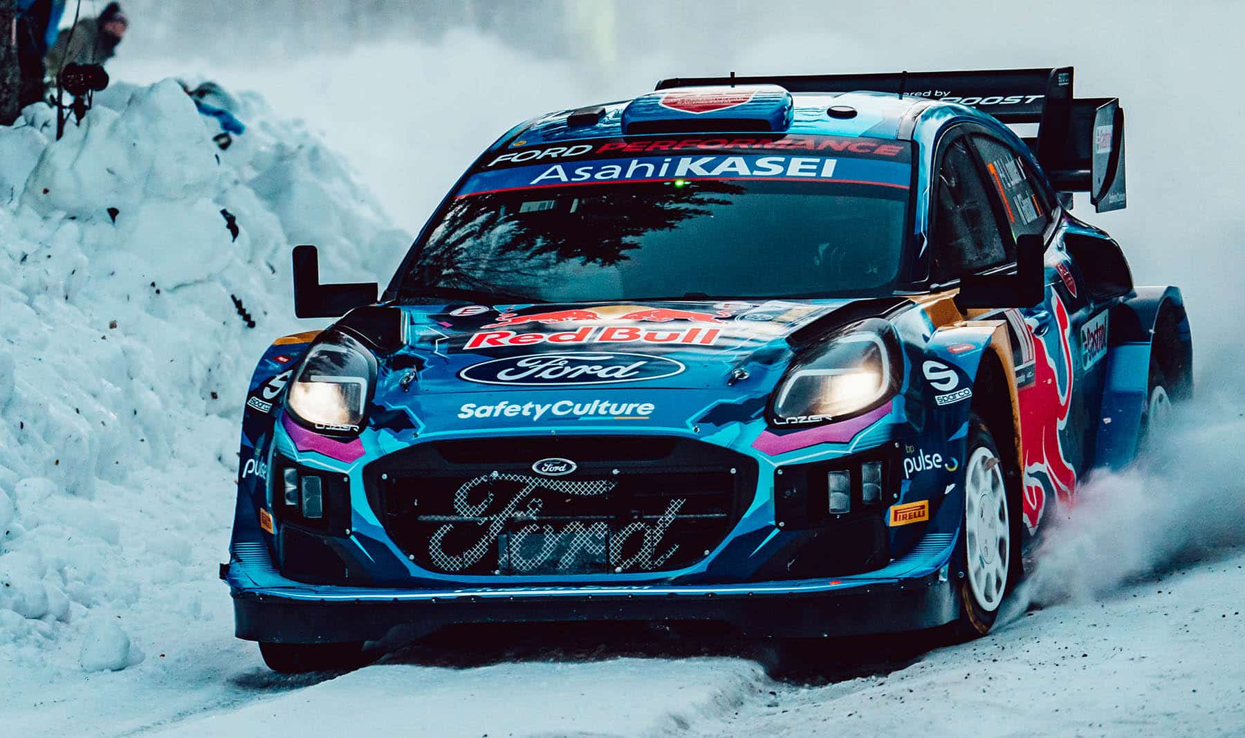 Ford's WRC Puma on the stages in Sweden