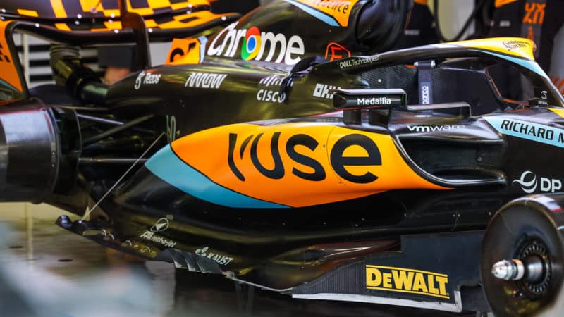 Wheels off 2023 McLaren car in F1 Bahrain test