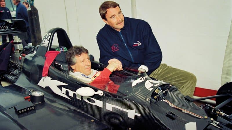 Andretti and Mansell testing, Phoenix