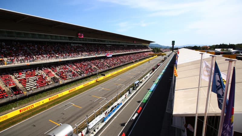 Barcelona main straight during practice for 2022 Spanish Grand Prix