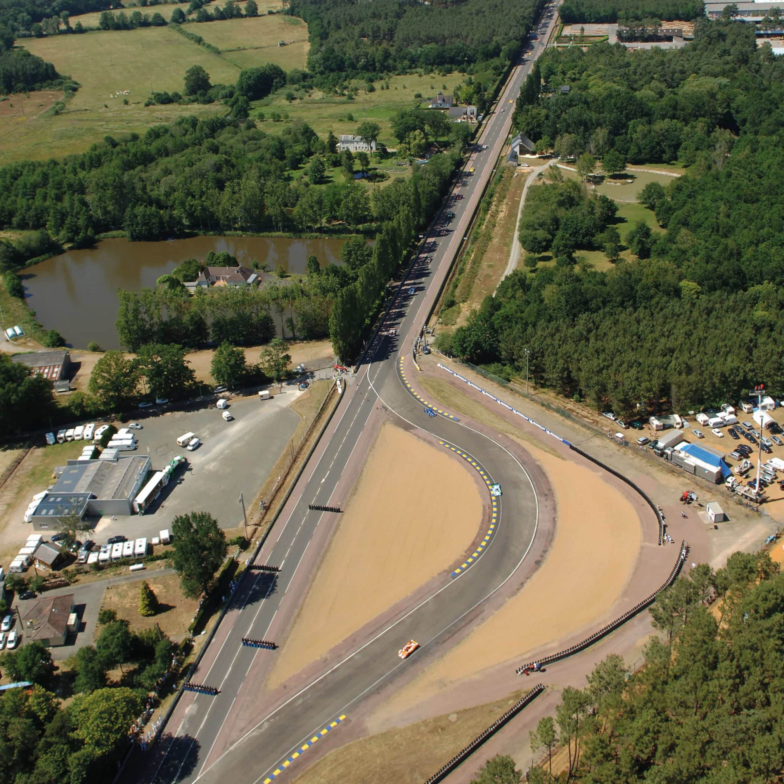 Birds eye view of Le Mans Chicane