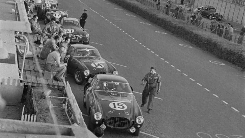 Ferrari and Jaguar lined up