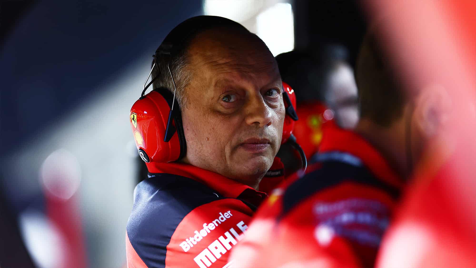 Fred Vasseur on Ferrari pitwall
