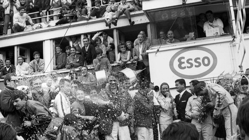 Gurney and Foyt on the podium