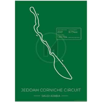 Product image for Jeddah Corniche Grand Prix Circuit | Saudi Arabria | Studio 72 Design | Poster