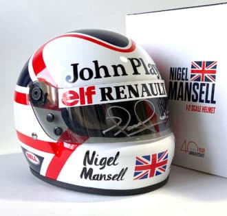 Product image for Nigel Mansell signed 1983 1/2 scale helmet 'John Player'