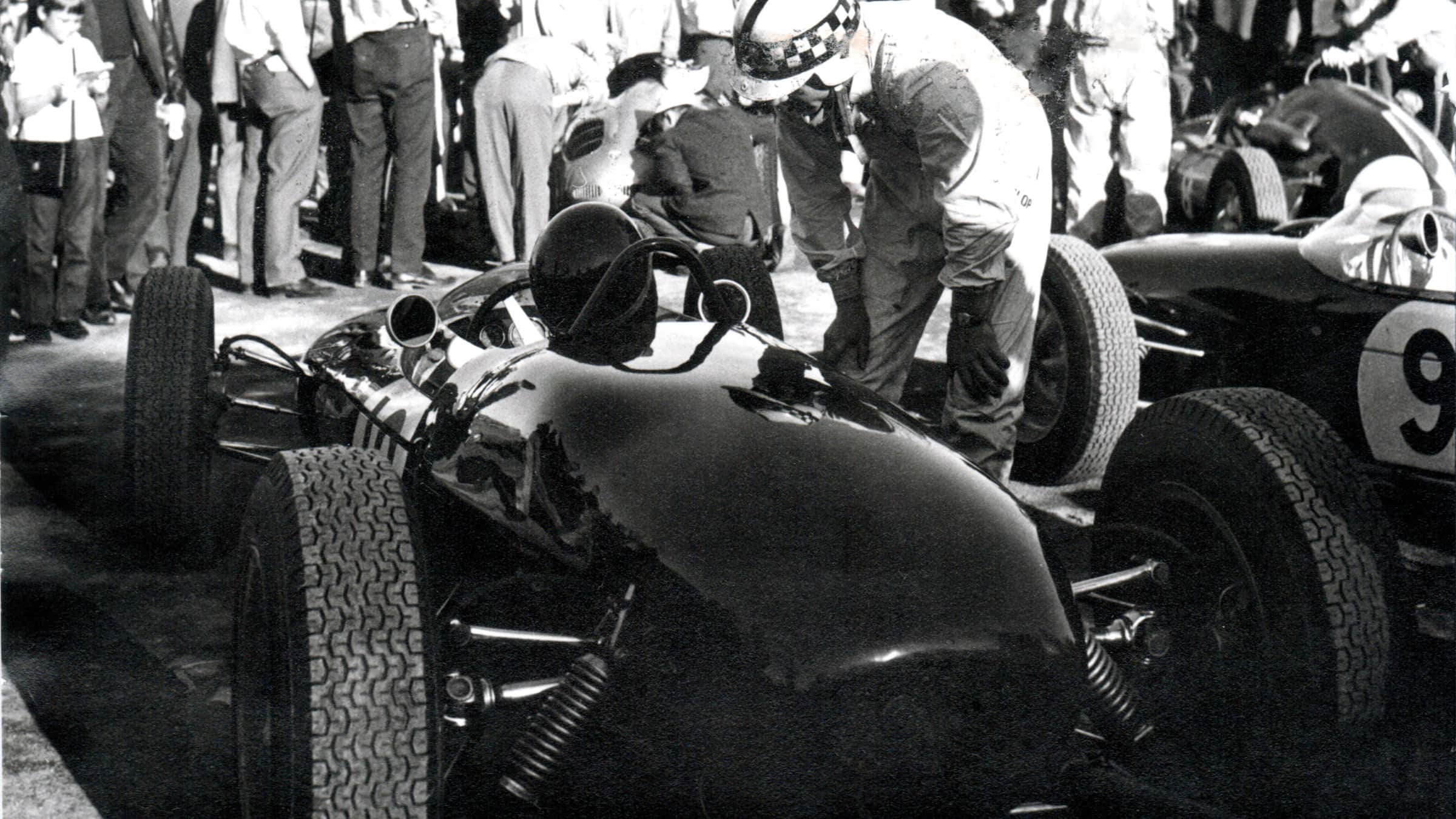 Innes Ireland talking to Jim Clark