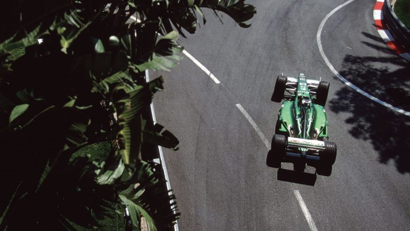 Irvine drives Jaguar at 2001 Monaco