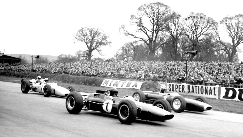 Jim Clark and Graham Hill on the front row at Goodwood