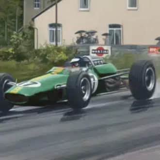 Product image for Jim Clark, Lotus 33, 1965 Belgian GP / Martin Tomlinson / Limited Edition Print