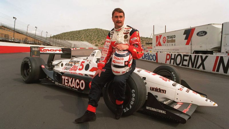 Mansell with sits on his Newman:Haas Lola