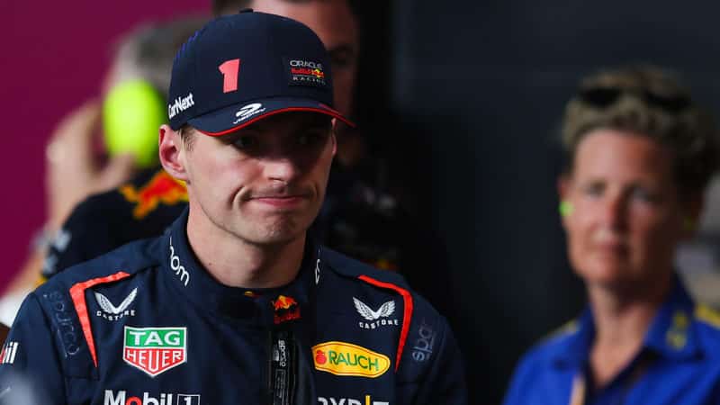 Max Verstappen looks downcast after a car failure in 2023 F1 Saudi Arabian GP