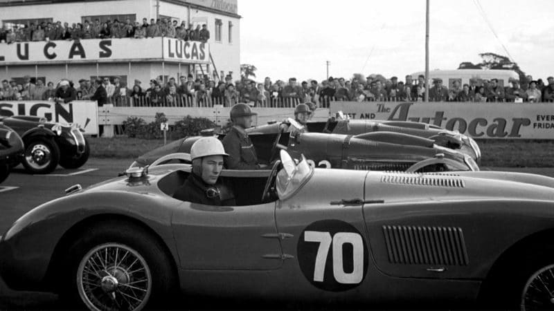 Moss in a C-type at Goodwood 1951