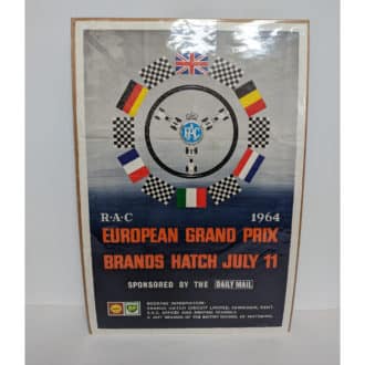 Product image for Original Vintage European Grand Prix 1964 Poster