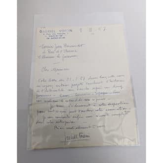Product image for Vintage Gabriel Voisin Signed 1957 Letter