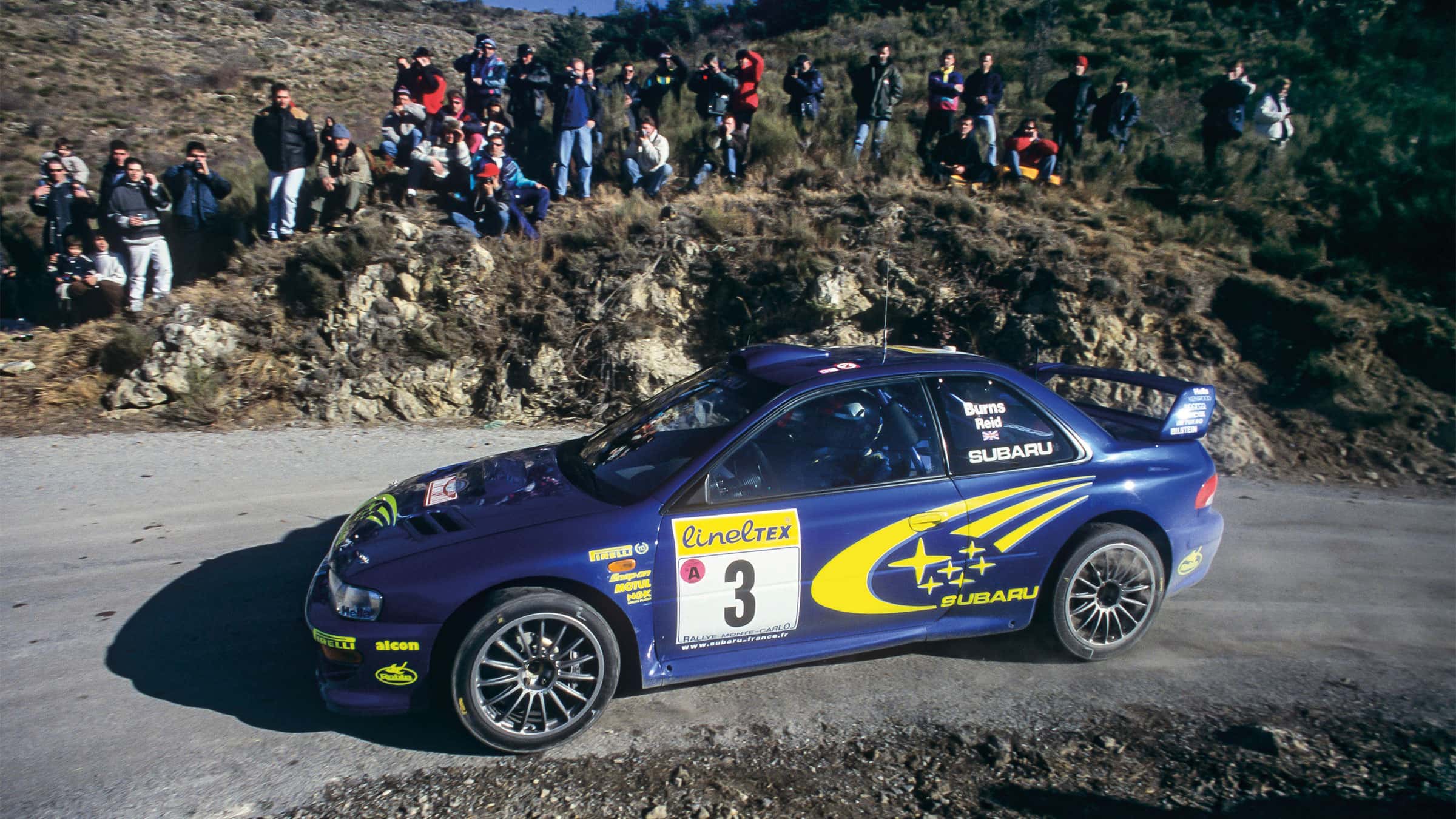 Richard Burns-rallied Impreza drifting