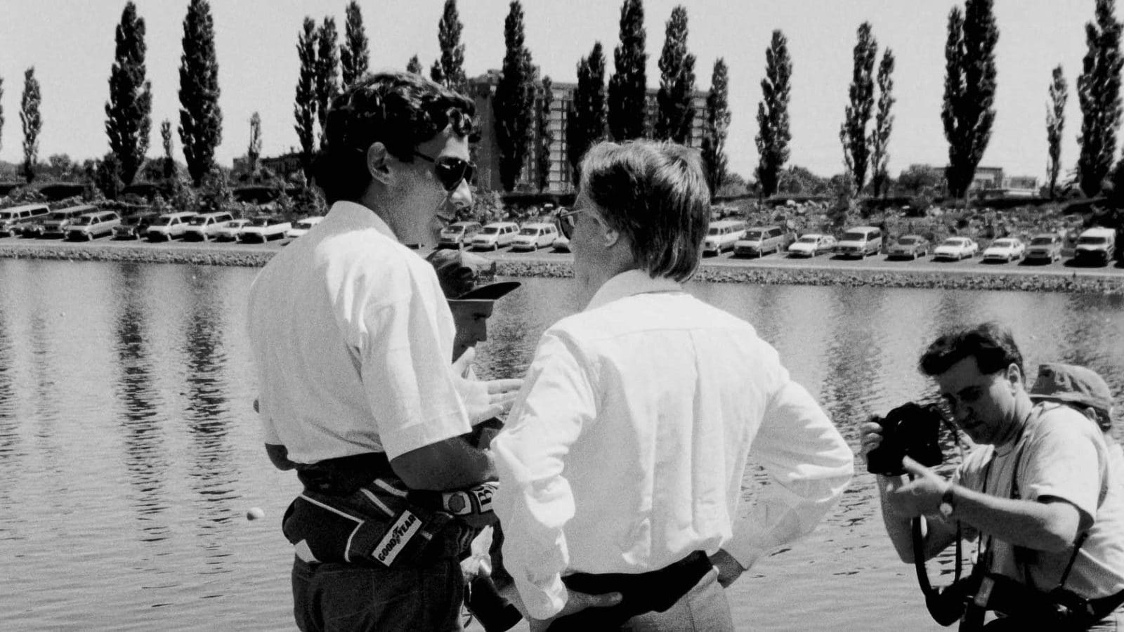 Senna and Bernie chat by a river