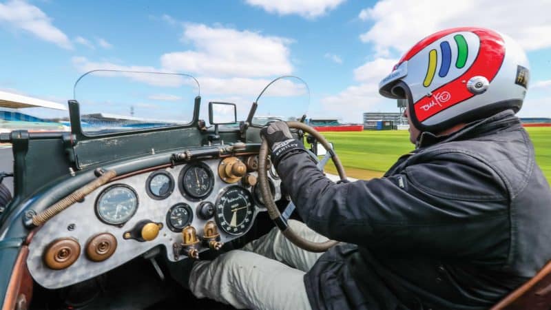 Tom Kristensen behind the wheel of a Bentley