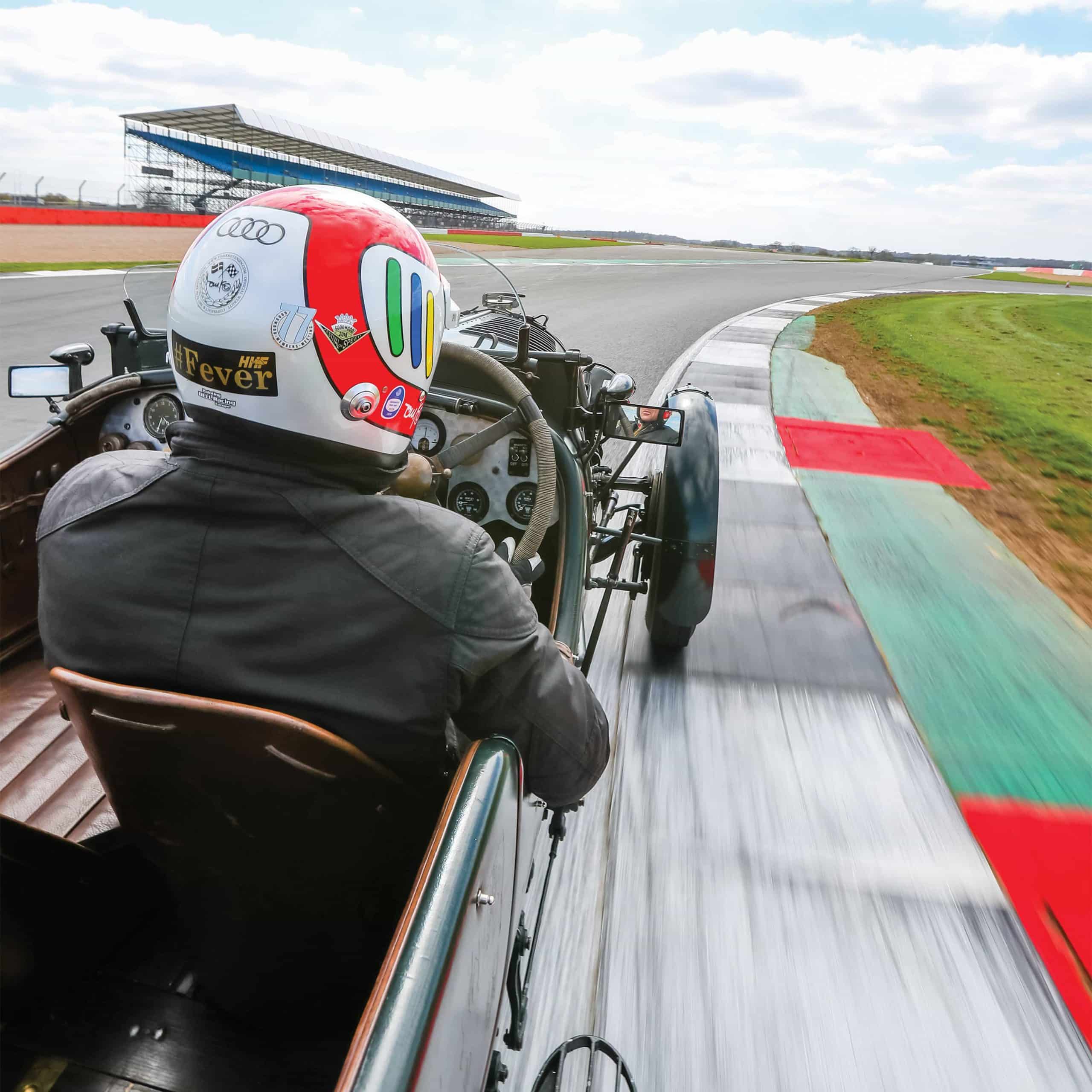 Tom Kristensen behind the wheel of the Bentley