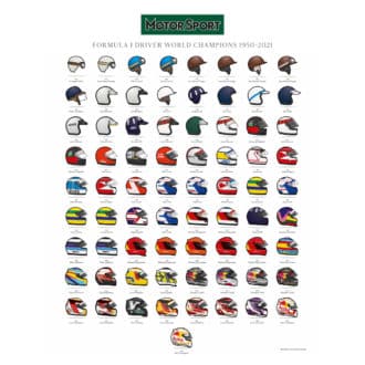 Product image for Formula 1 World Champions Helmet Poster (1950-2022)