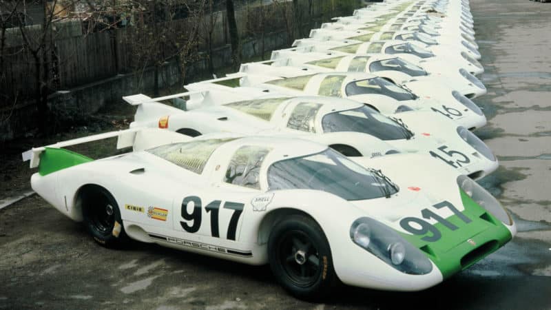 25 Porsche 917s lined up