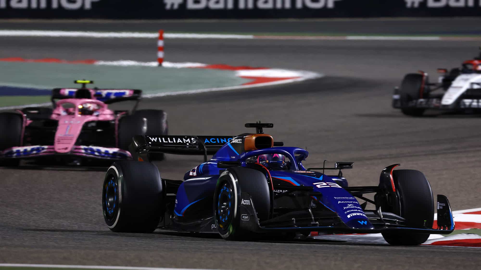 Alex Albon ahead of Pierre Gasly in the 2023 F1 Bahrain Grand Prix