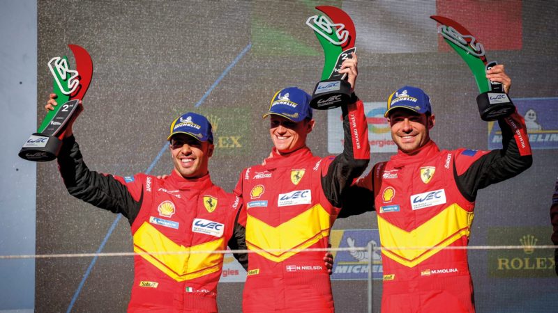 Antonio Fuoco, Nicklas Nielsen and Miguel Molina on the Algarve podium